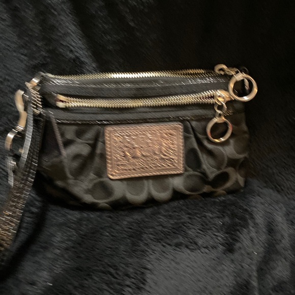 Black coach clutch with strap - Picture 2 of 2